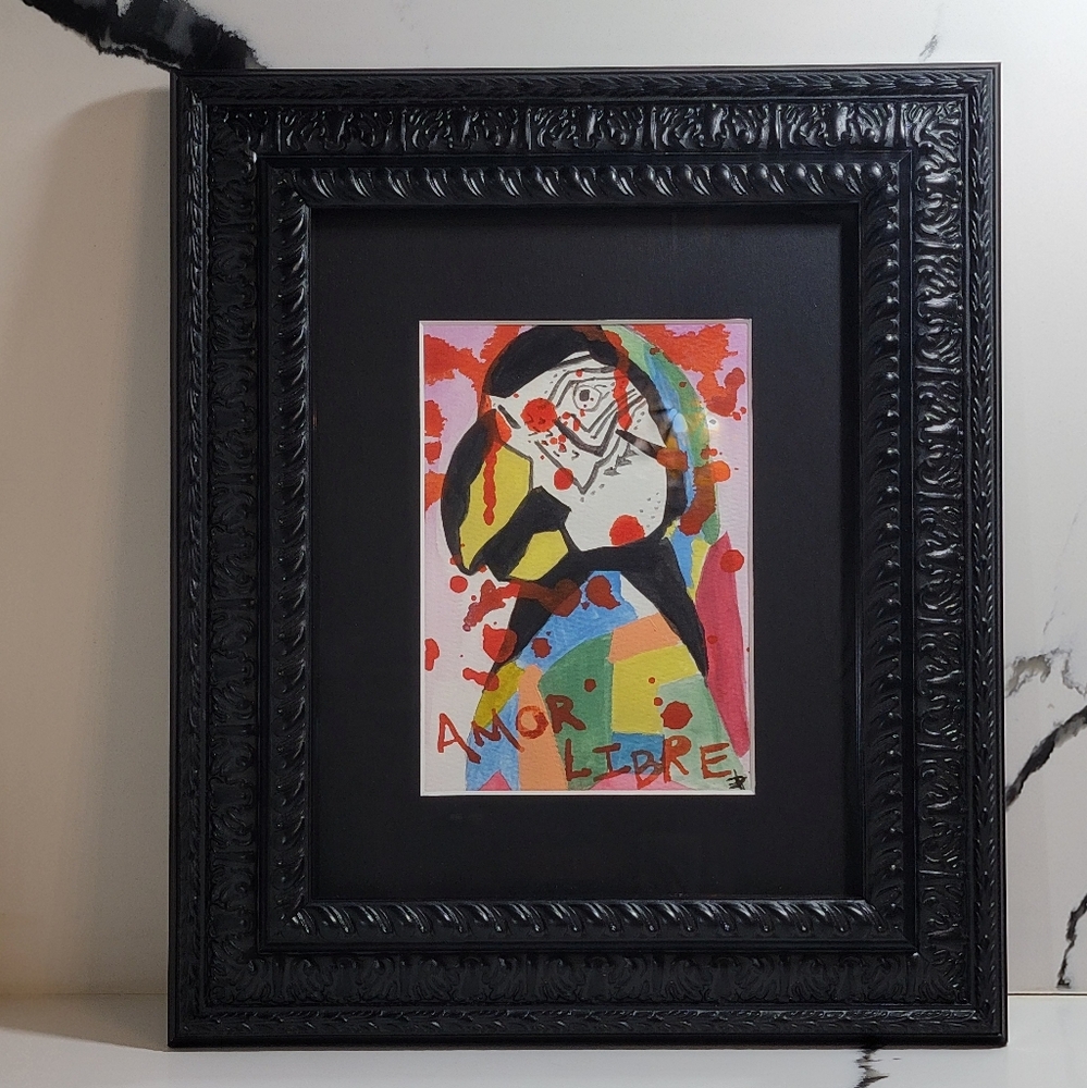 Original Watercolor Parrot Painting Bird Art
